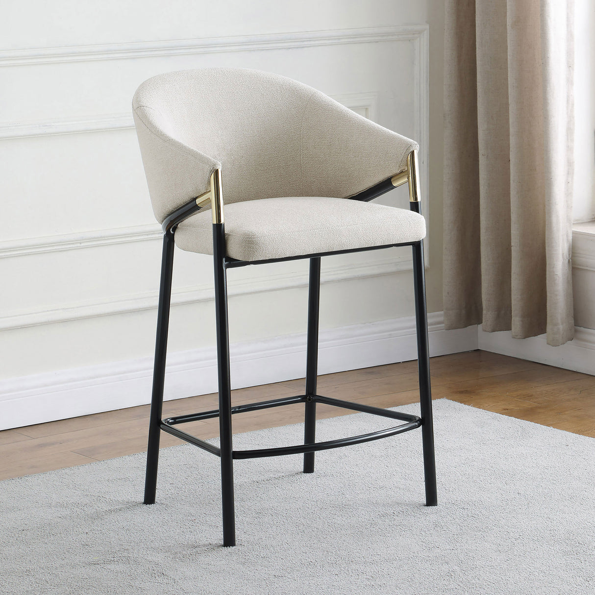 Chadwick Beige  Fabric Upholstered Counter Chair (Set of 2)