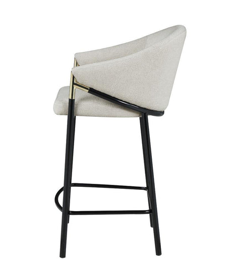 Chadwick Beige/Glossy Black Sloped Arm Counter Height Stools, Set of 2 by Coaster at Eve Furniture