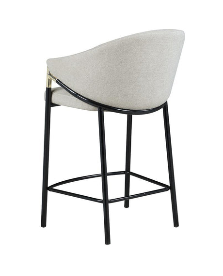 Chadwick Beige/Glossy Black Sloped Arm Counter Height Stools, Set of 2 by Coaster at Eve Furniture