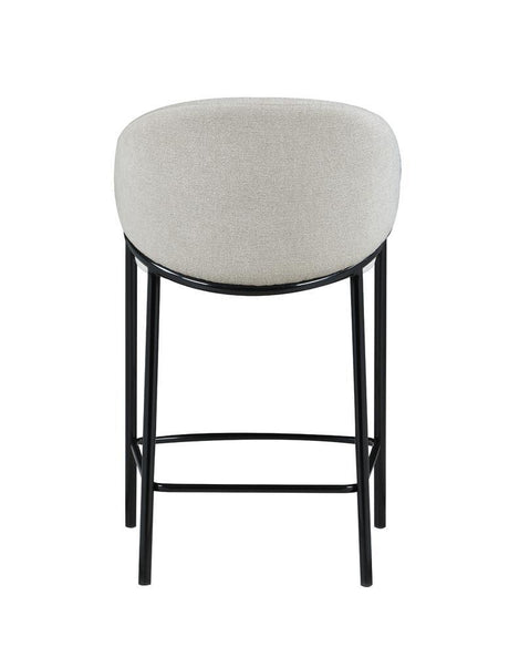 Chadwick Beige/Glossy Black Sloped Arm Counter Height Stools, Set of 2 by Coaster at Eve Furniture
