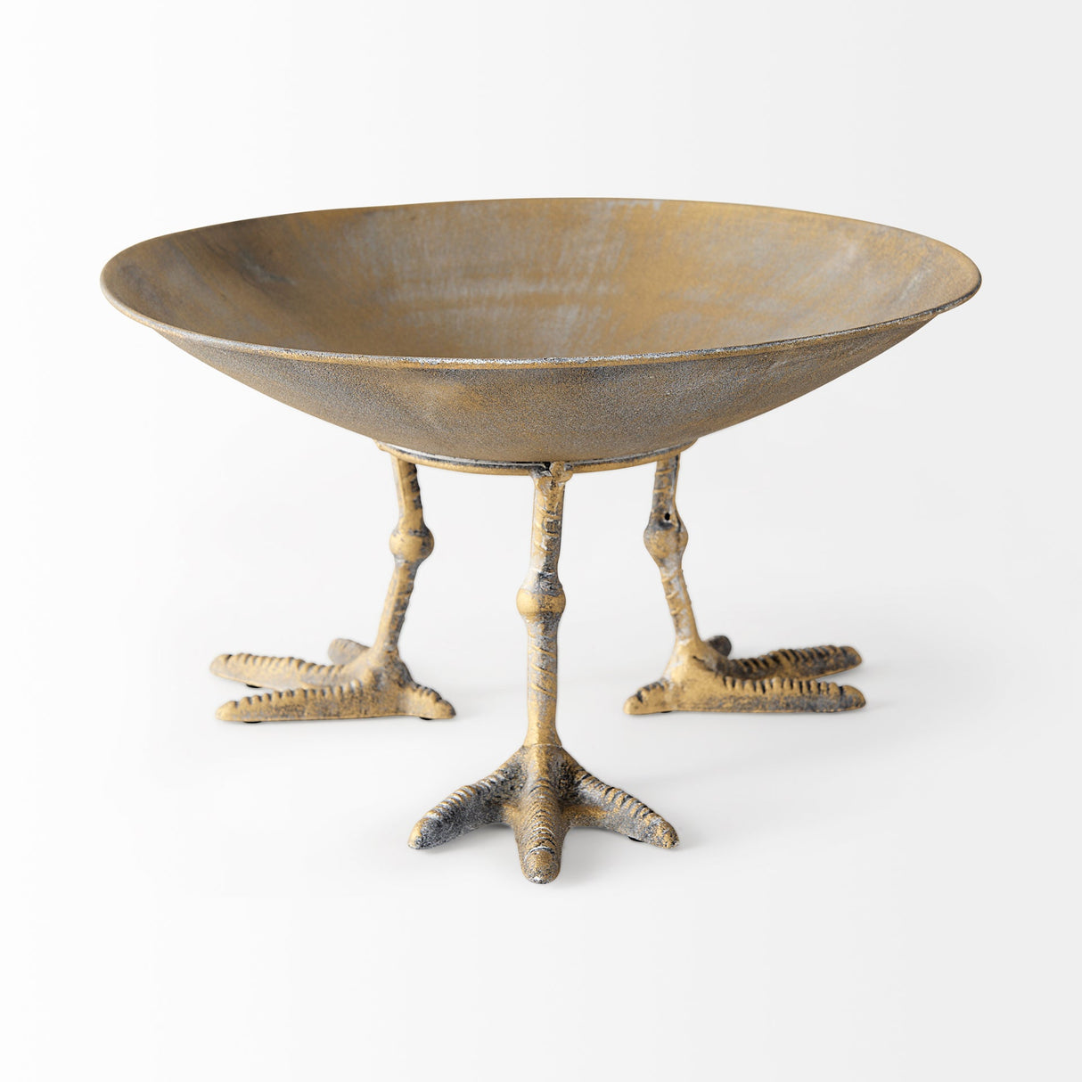 Chadwick II 13L x 13W Gold Metal Webbed Feet Bowl by Mercana at Eve Furniture