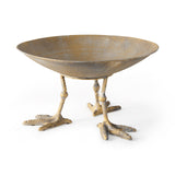 Chadwick II 13L x 13W Gold Metal Webbed Feet Bowl by Mercana at Eve Furniture