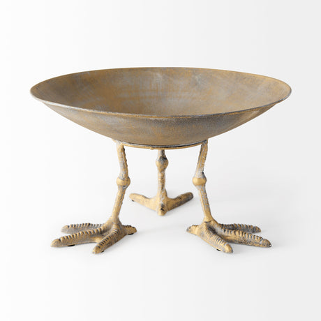 Chadwick II Gold Metal Webbed Feet Bowl by Mercana at Eve Furniture
