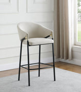 Chadwick Beige/Glossy Black Sloped Arm Bar Stools, Set of 2