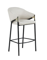 Chadwick Beige/Glossy Black Sloped Arm Bar Stools, Set of 2