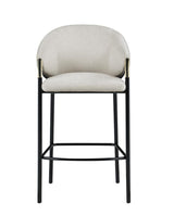 Chadwick Beige/Glossy Black Sloped Arm Bar Stools, Set of 2