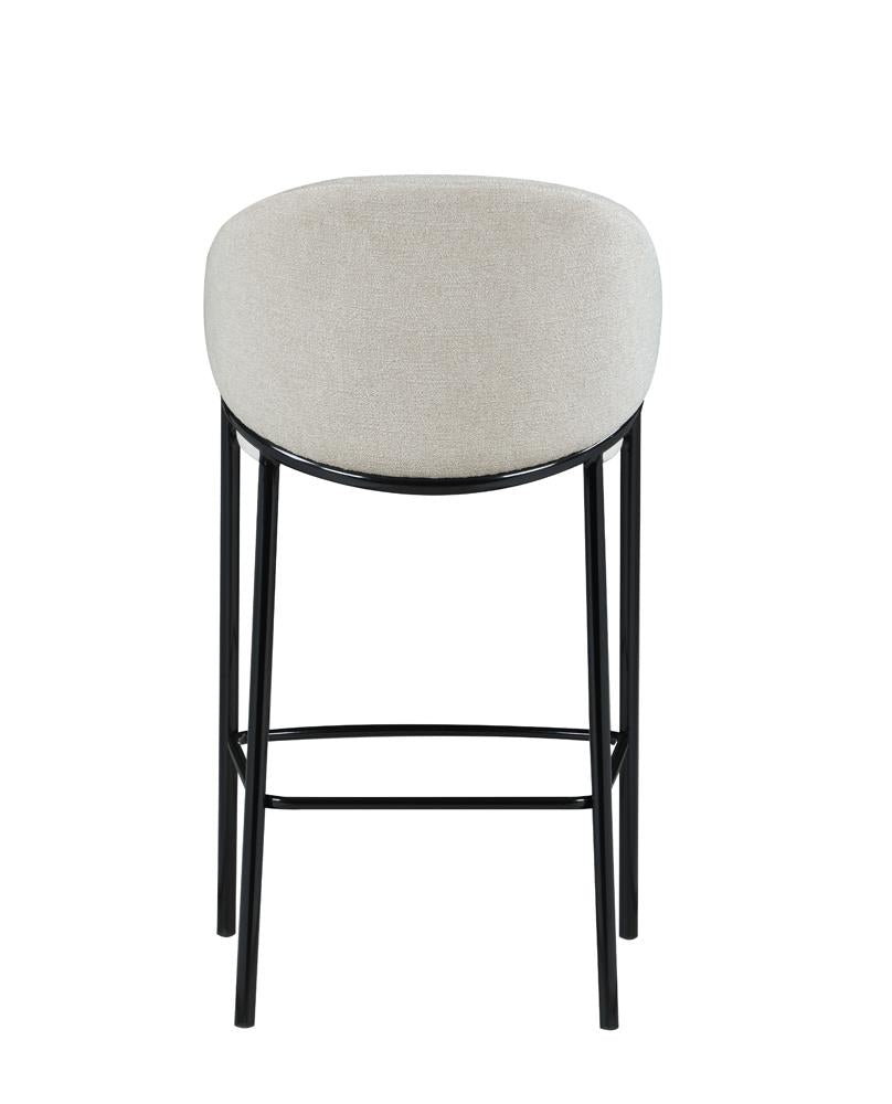 Chadwick Beige/Glossy Black Sloped Arm Bar Stools, Set of 2