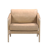 Chakka Tan Genuine Leather Accent Chair by TOV Furniture at Eve Furniture