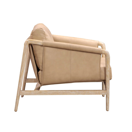 Chakka Tan Genuine Leather Accent Chair by TOV Furniture at Eve Furniture
