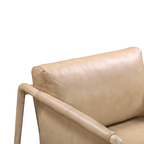 Chakka Tan Genuine Leather Accent Chair by TOV Furniture at Eve Furniture