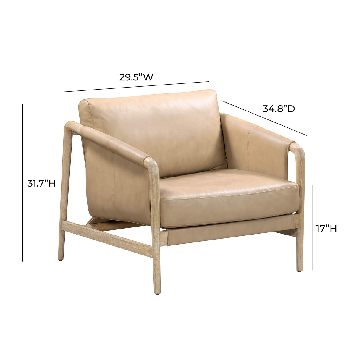 Chakka Tan Genuine Leather Accent Chair by TOV Furniture at Eve Furniture