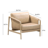 Chakka Tan Genuine Leather Accent Chair by TOV Furniture at Eve Furniture