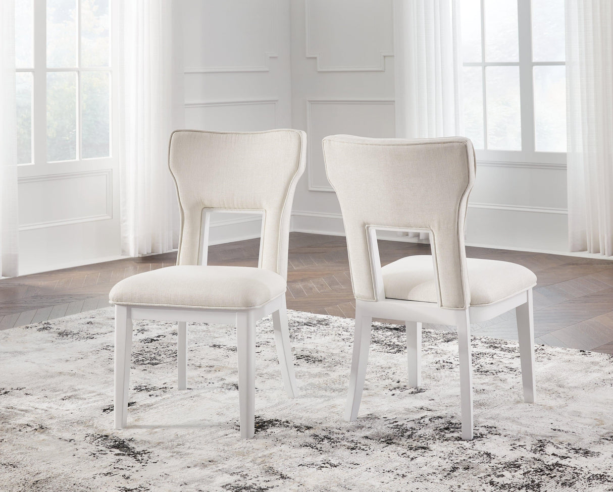Chalanna White Dining Chair, Set of 2 by Ashley at Eve Furniture