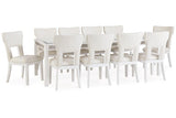 Chalanna White Dining Table with 10 Chairs by Ashley at Eve Furniture