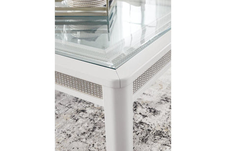 Chalanna White Dining Table with 10 Chairs by Ashley at Eve Furniture