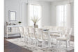 Chalanna White Dining Table with 10 Chairs by Ashley at Eve Furniture