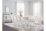 Chalanna White Dining Table with 10 Chairs by Ashley at Eve Furniture