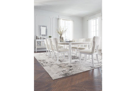 Chalanna White Dining Table with 8 Chairs by Ashley at Eve Furniture