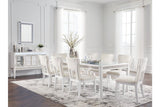 Chalanna White Dining Table with 8 Chairs by Ashley at Eve Furniture