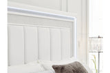 Chalanna White King LED Upholstered Storage Platform Bed by Ashley at Eve Furniture