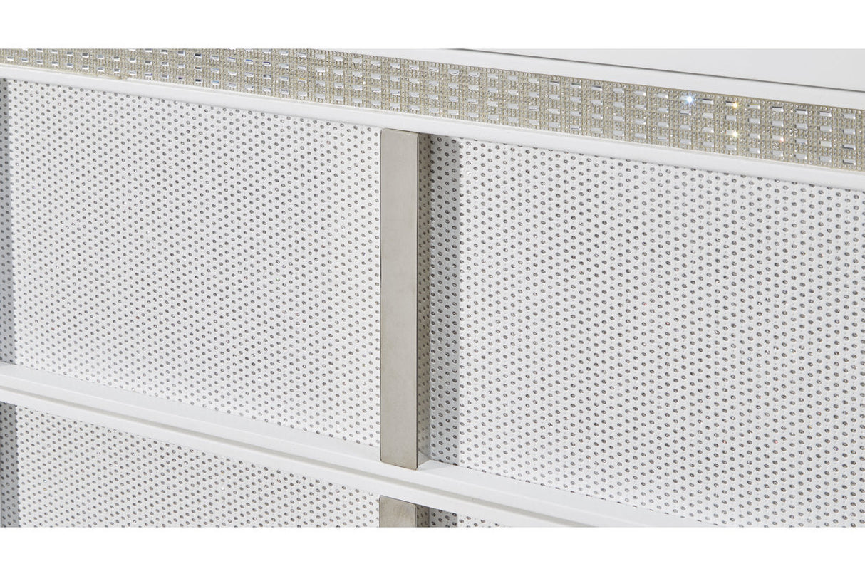 Chalanna White Queen LED Upholstered Storage Platform Bed by Ashley at Eve Furniture