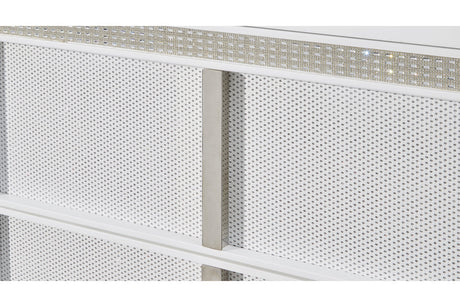 Chalanna White Queen LED Upholstered Storage Platform Bed by Ashley at Eve Furniture