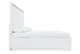 Chalanna White Queen LED Upholstered Storage Platform Bed by Ashley at Eve Furniture