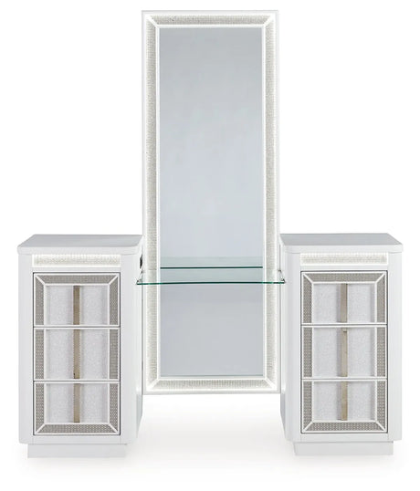 Chalanna White Vanity, Mirror and Stool by Ashley at Eve Furniture