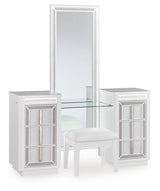 Chalanna White Vanity, Mirror and Stool by Ashley at Eve Furniture