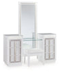 Chalanna White Vanity, Mirror and Stool by Ashley at Eve Furniture