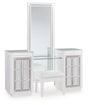 Chalanna White Vanity, Mirror and Stool by Ashley at Eve Furniture
