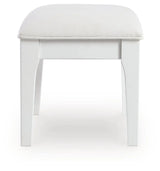 Chalanna White Vanity Stool by Ashley at Eve Furniture