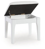 Chalanna White Vanity Stool by Ashley at Eve Furniture
