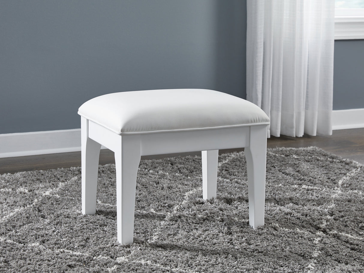 Chalanna White Vanity Stool