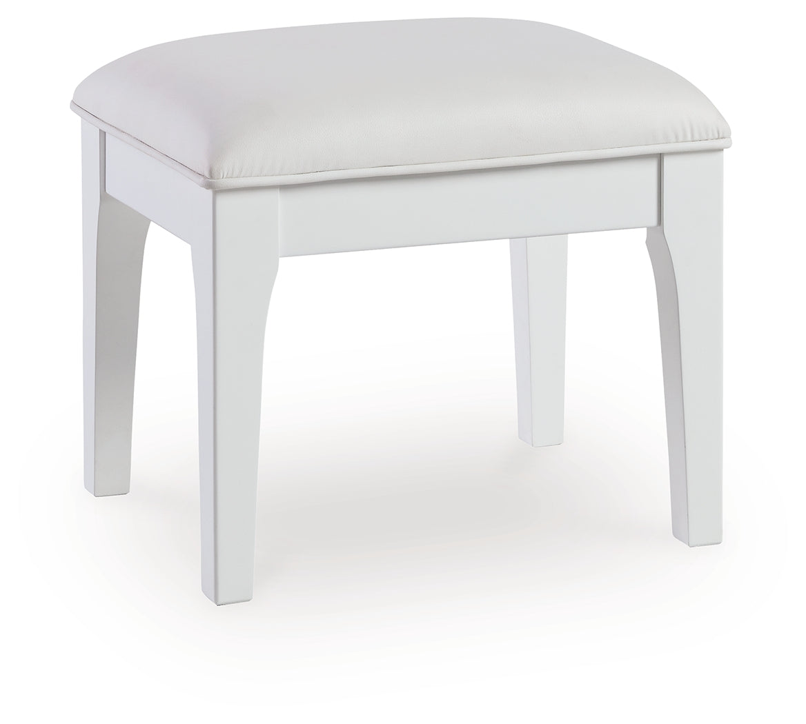 Chalanna White Vanity Stool