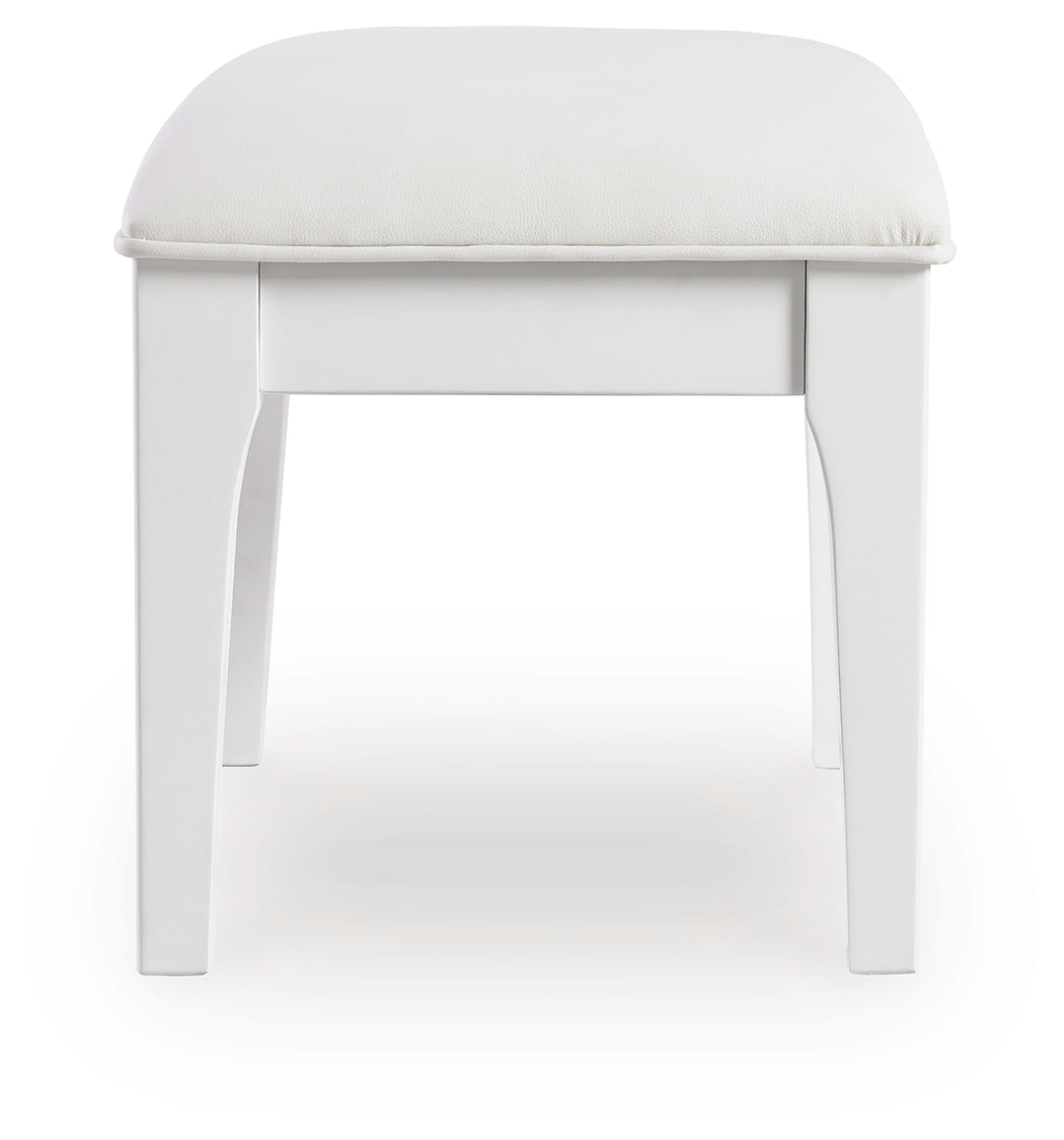 Chalanna White Vanity Stool