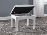 Chalanna White Vanity Stool by Ashley at Eve Furniture