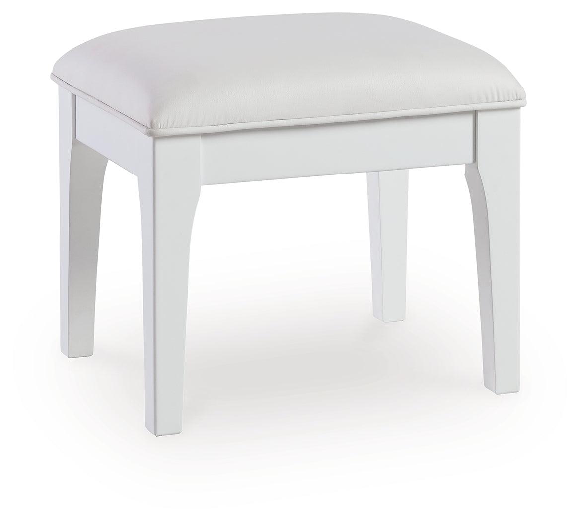 Chalanna White Vanity Stool by Ashley at Eve Furniture