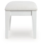 Chalanna White Vanity Stool by Ashley at Eve Furniture
