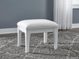 Chalanna White Vanity Stool by Ashley at Eve Furniture