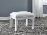 Chalanna White Vanity Stool by Ashley at Eve Furniture