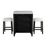 Chalcedony Black/White/Ivory 3-Piece Dining Room Set by Furniture of America at Eve Furniture