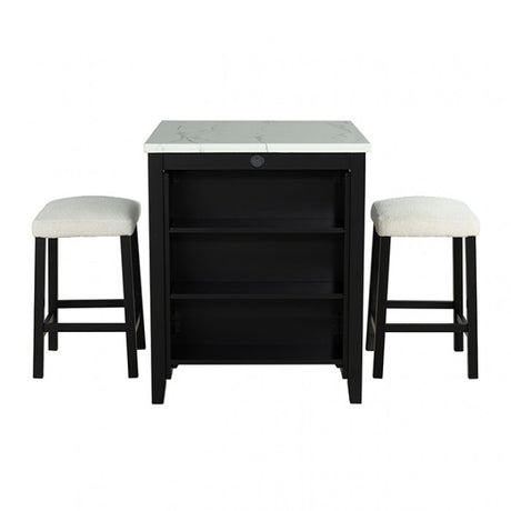 Chalcedony Black/White/Ivory 3-Piece Dining Room Set by Furniture of America at Eve Furniture