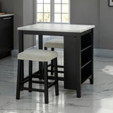 Chalcedony Black/White/Ivory 3-Piece Dining Room Set by Furniture of America at Eve Furniture