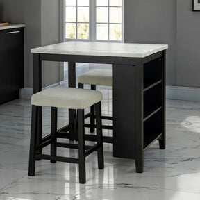 Chalcedony Black/White/Ivory 3-Piece Dining Room Set by Furniture of America at Eve Furniture