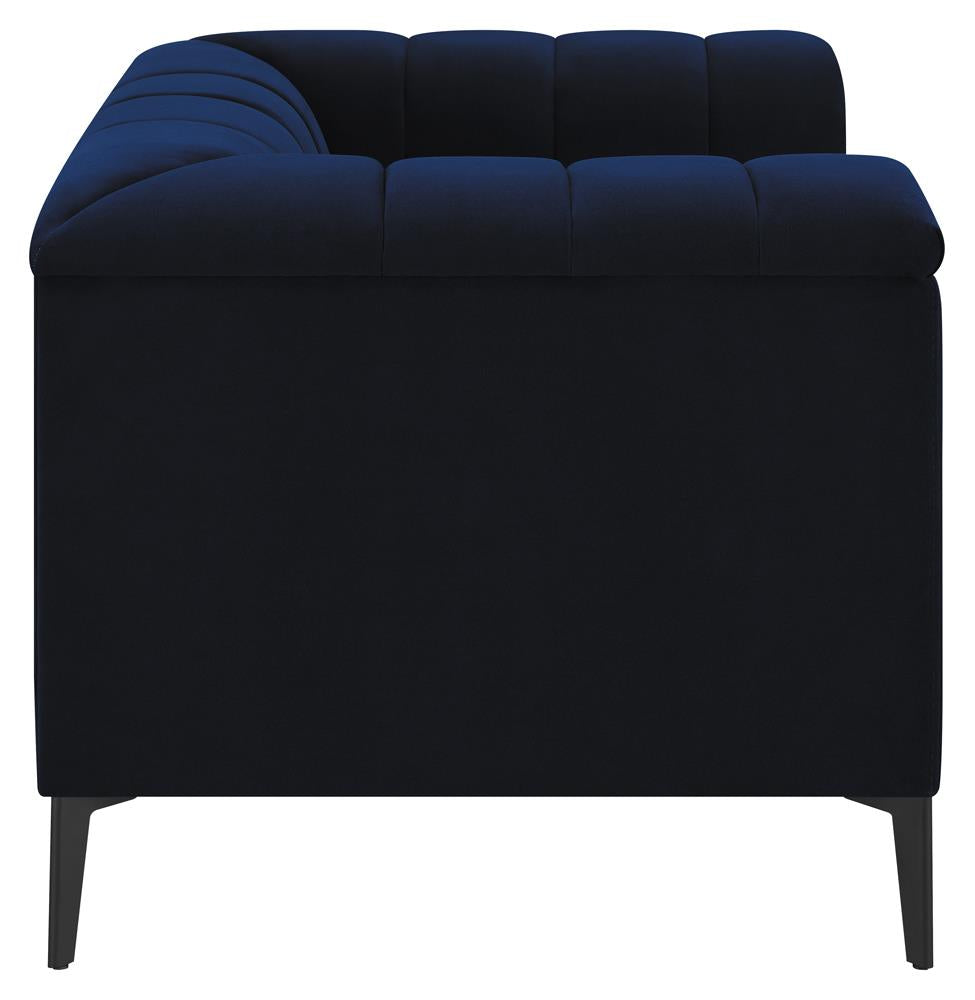 Chalet Blue Tuxedo Arm Tufted Living Room Set by Coaster at Eve Furniture