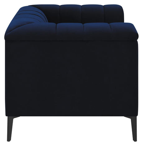 Chalet Blue Tuxedo Arm Tufted Living Room Set by Coaster at Eve Furniture