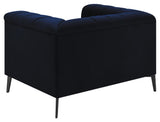 Chalet Blue Tuxedo Arm Tufted Living Room Set by Coaster at Eve Furniture