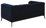 Chalet Blue Tuxedo Arm Tufted Living Room Set by Coaster at Eve Furniture