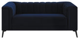 Chalet Blue Tuxedo Arm Loveseat by Coaster at Eve Furniture